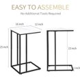 thumbnail image 3 of C Shaped Side Table Set of 2, Marble End Table for Sofa and Bed, Couch Table That Slide Under, Snack Side Table for Living Room, Bedroom or Small Spaces, White and Black, 3 of 17
