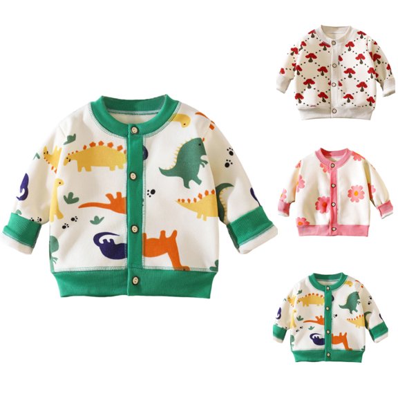 NAISIBABY Boys Cardigan Sweater Size 8,Thickened Knit Printed Long Sleeve No Hood Casual Warm Outerwear Jacket Green