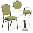 thumbnail image 4 of Flash Furniture HERCULES Series Crown Back Stacking Banquet Chair in Moss Fabric - Gold Vein Frame, 4 of 13