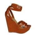 thumbnail image 2 of New Women Breckelles Vivi-24 Leathrette Open Toe Strappy Platform Wedge Sandal, 2 of 6