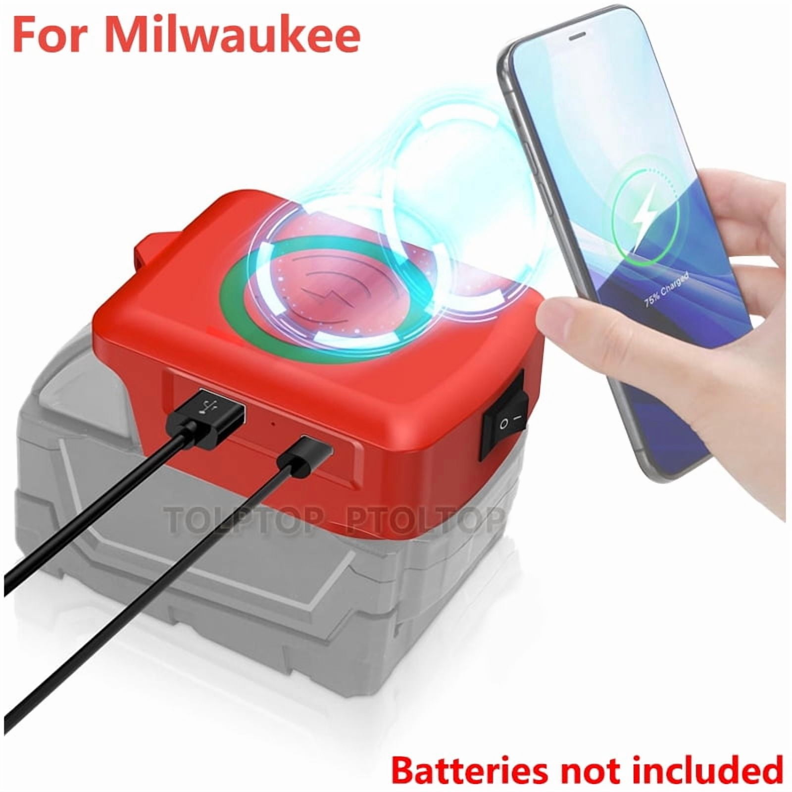 Magnetic wireless charger, for De*walt 20V Li-ion Battery, with USB/TYPE-C, Fast charging battery adapter