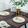 thumbnail image 3 of Placemats Set of 8 for Dining Table, Table Placemats, Rectangular PVC Vinyl, 18x12 Inches - Brown, 3 of 8