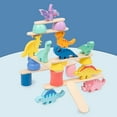 thumbnail image 3 of Version A Wooden Dinosaur Stacking Blocks Puzzle Balancing Game For Kids 3+ Years Early Learning Shape Sorting Activity A, 3 of 5