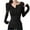 Black, variant on tarylea Going out Tops for Women Long Sleeve Shirt Round Neck Neckline Button up Shirts Slim Fitted Casual Dailywear