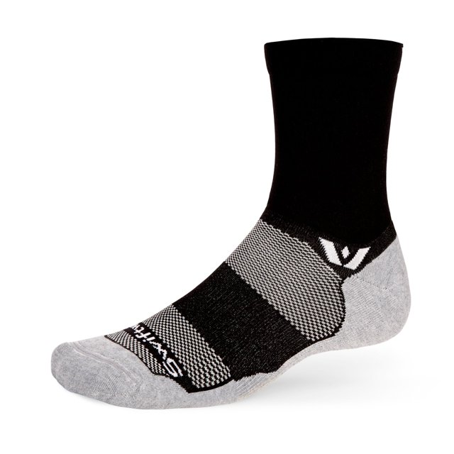 Calcetines Swiftwick MAXUS Mid-Crew para golf y running negros talla mediana