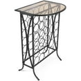 Sorbus Wine Rack Stand Bordeaux Chateau Style with Glass Table Top
