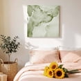 thumbnail image 4 of Sage Green Abstract Canvas Wall Art for Living Room, Silver Marble Ripples Poster Print Painting for Bedroom Office Home Decoration Wall Pictures Prepare To Hang 10"x10", 4 of 9
