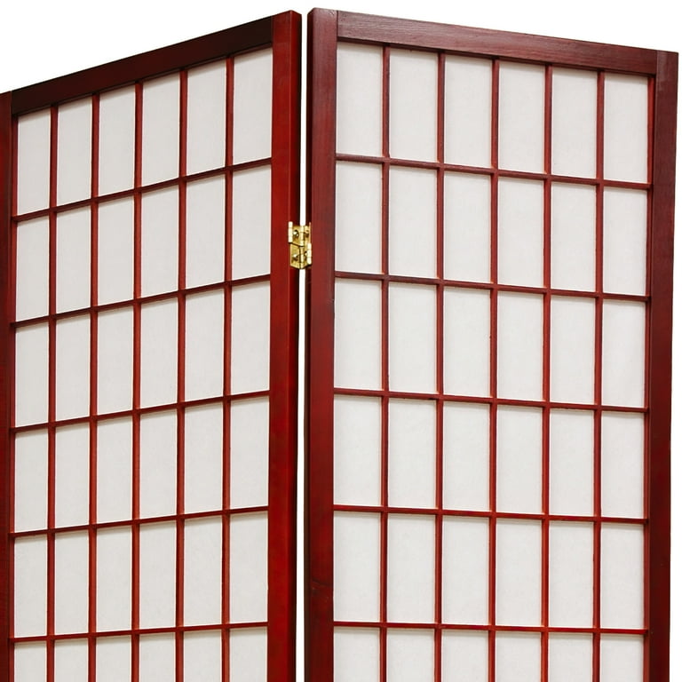 Oriental Furniture 7 Ft Tall Window Pane Shoji Screen, Shoji paper, Shoji  screen, Rosewood color, 4 panel 