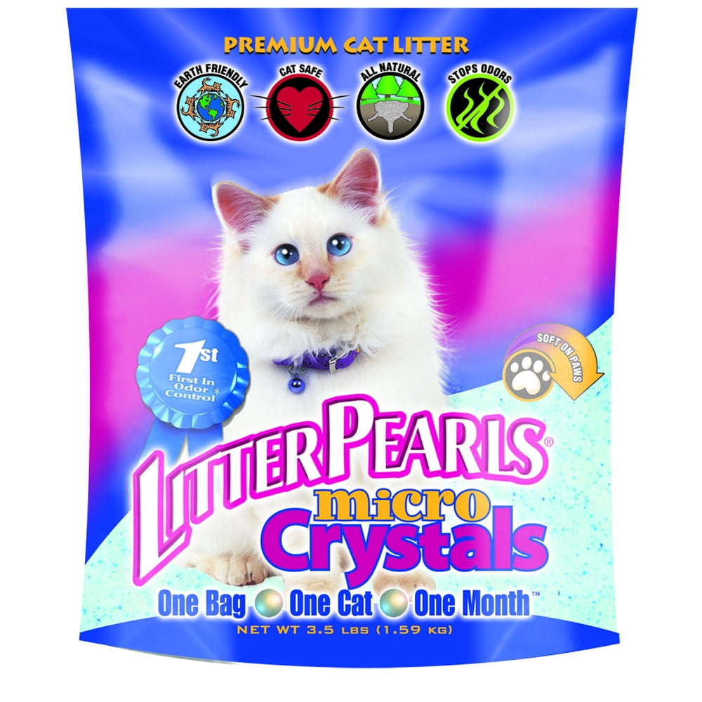 Litter Pearls NonClumping Odor Control Micro Crystal Cat Litter, 3.5
