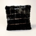 thumbnail image 2 of Faux Addict 18x18" Mink Patchwork Luxury Faux Fur Pillow in Black, 2 of 2
