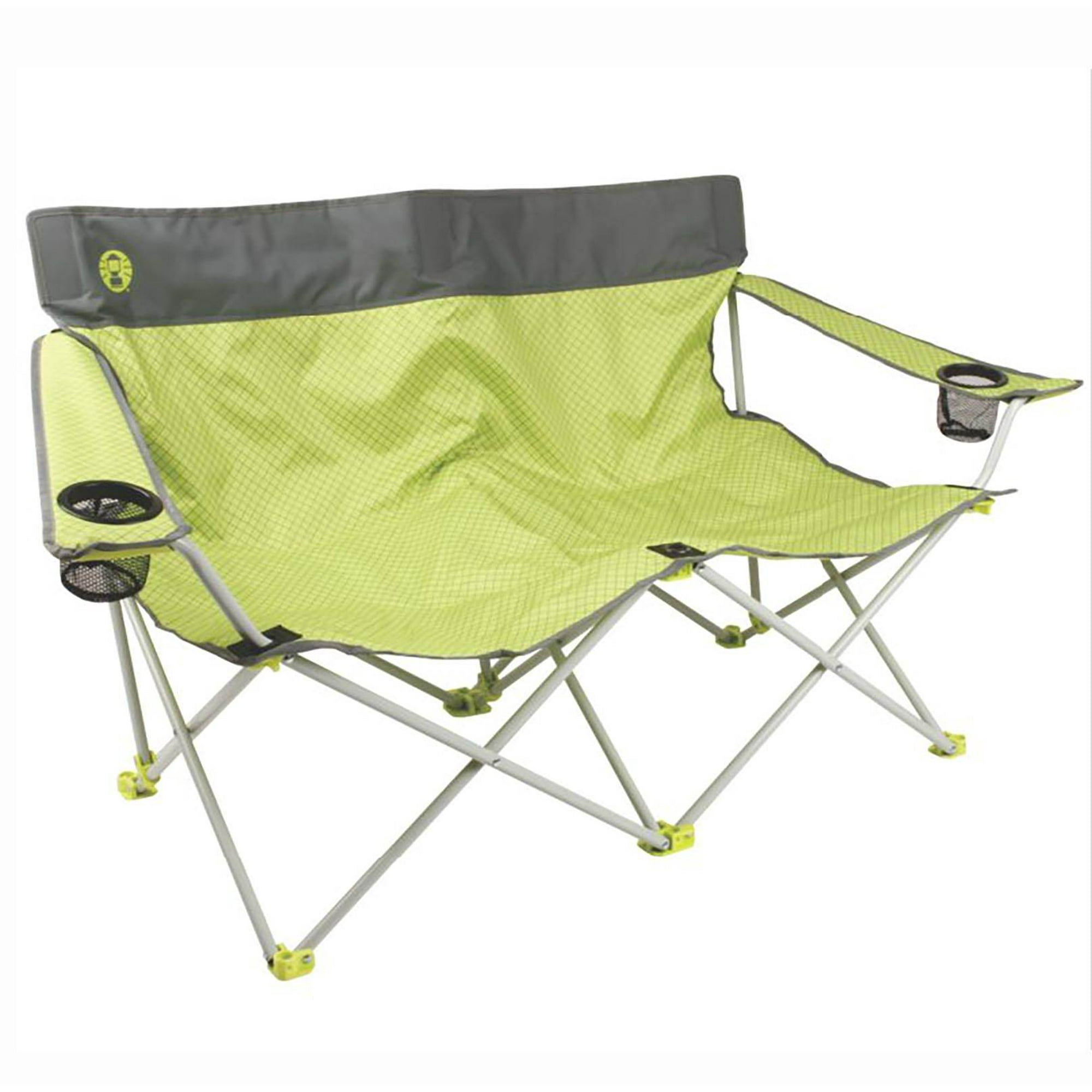 Coleman 2 Person Camping Quattro Lax Double Quad Chair W Pockets Green Grey Canada Camping Quattro Lax Double Quad Chair, Double Camping Chairs Canada