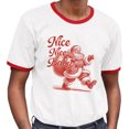 thumbnail image 2 of Santa Nice Nice Baby Ringer Tee Shirt Unisex Large White/Red, 2 of 5