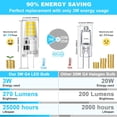 thumbnail image 2 of GFDYREE G4 LED Bulb 3W 12V AC/DC Daylight White 6000K T3 JC Type Bi-Pin G4 Base 20W-25W Halogen Bulb Replacement for Outdoor Landscape Lighting, RV, Under Cabinet Puck Light, 10-Pack, 2 of 7