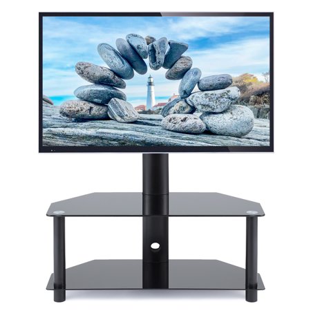 5Rcom 2-Shelf Floor Corner TV Stand with Swivel Mount ...