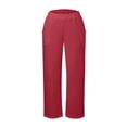 thumbnail image 4 of Pants for Women Casual Pants Red Pants for Women Lounge Pants for Women High Waisted Pants with Pockets Womens Summer Outfits, 4 of 5