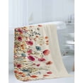 thumbnail image 3 of Pink Orange Teal Spring Floral Towel Set of 3,Soft Microfiber Bath Towels,Hand Towel,Washcloths,Watercolor Botanical Summer Flowers Quick-Dry Absorbent Towels for Bathroom Kitchen Hotel Beach Gym Spa, 3 of 7