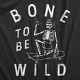 thumbnail image 2 of Mens Bone to Be Wild T Shirt Funny Cool Halloween Skateboarding Skeleton Tee for Guys Graphic Tees, 2 of 9
