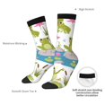 thumbnail image 4 of Rateoe Cartoon Frogs for Women Casual Calf Socks - Cute Crew Socks - Thin Soft Above Ankle Socks Size 5-11, 4 of 6