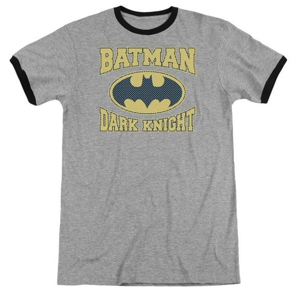 Batman Dark Knight Jersey Adult Ringer Heather Black