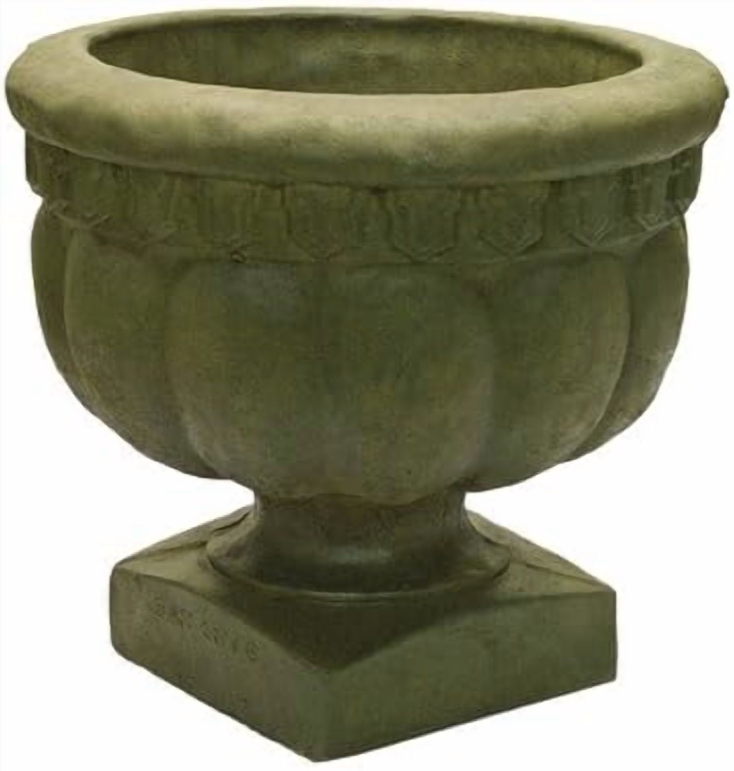 Solid Rock Stoneworks Roman Stone Planter 13" Tall x 15" Diameter Aged Pine Color