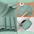 thumbnail image 2 of Placemats Set of 4, Yamaziot Double Layer Cloth Fabric Heat Resistant Place Mat, Washable Reversible Rectangle Dining Table Mats, Hollow Teal, 12"x18", 2 of 7