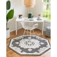 thumbnail image 3 of Unique Loom Parker Collection Area Rug - Kokulu (7' 10" Octagon Charcoal/Gray), 3 of 12