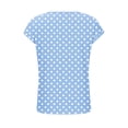 thumbnail image 3 of yillto Womens Short Sleeve Tops Summer Printed Crewneck Buttons Pullover Shirts Casual Dressy Tunic Blouses, 3 of 7