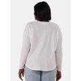 thumbnail image 3 of Terra & Sky Women's Plus Size Textured Scoop Neck Top with Long Sleeves, Sizes 0X-5X, 3 of 5