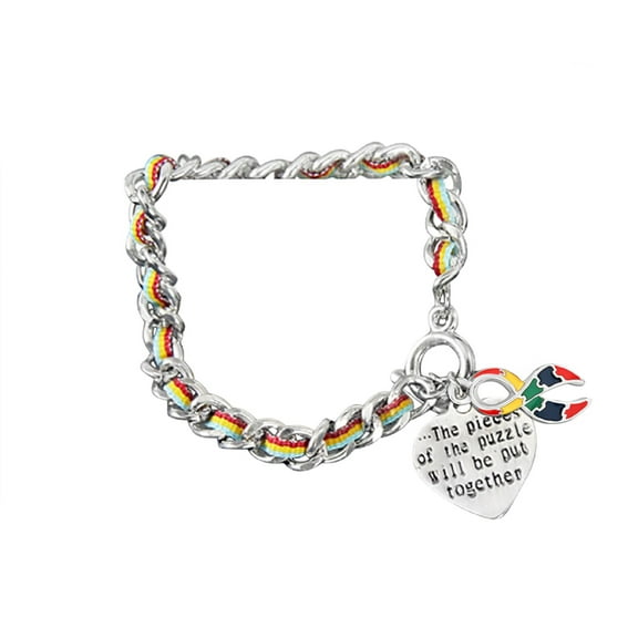 Autism Awareness Multiple Color Charm Bracelet