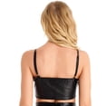 thumbnail image 2 of YiZYiF Womens Casual Patent Leather Crop Top Glossy Tank Tops Vest Clubwear, 2 of 7