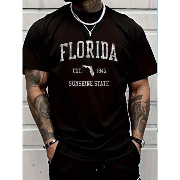 100% Cotton Casual Tshirt Florida T-Shirt Vintage Sports Design Floridian FL Tee T-Shirt Women's Men Graphic Tee