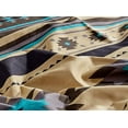 thumbnail image 4 of Chezmoi Collection 4-Piece Southwestern Geometric Multicolor Teal Beige Black Gray Sheet Set, Queen, 4 of 4