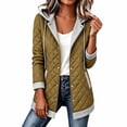 thumbnail image 3 of Ihhxva Women's Hooded Quilted Jacket, Snap Front Mid-Length Coat with Detachable Hood and Pockets, Long Sleeve Casual Outerwear S - 3XL, 3 of 8