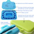 thumbnail image 3 of Caja de recuerdo de dientes de bebé, organizador de soporte de almacenamiento de dientes para niños de PP impreso en inglés para mantener la memoria de madera infantil (azul) Sincero Hogar, 3 of 6