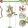 thumbnail image 5 of Artificial Christmas Floral Picks Snowy Cedar Christmas Sprays Picks with Berries Winter Greenery Stems for Tree Wreath Floral Arrangement Vase Decor 5PCS, 5 of 6