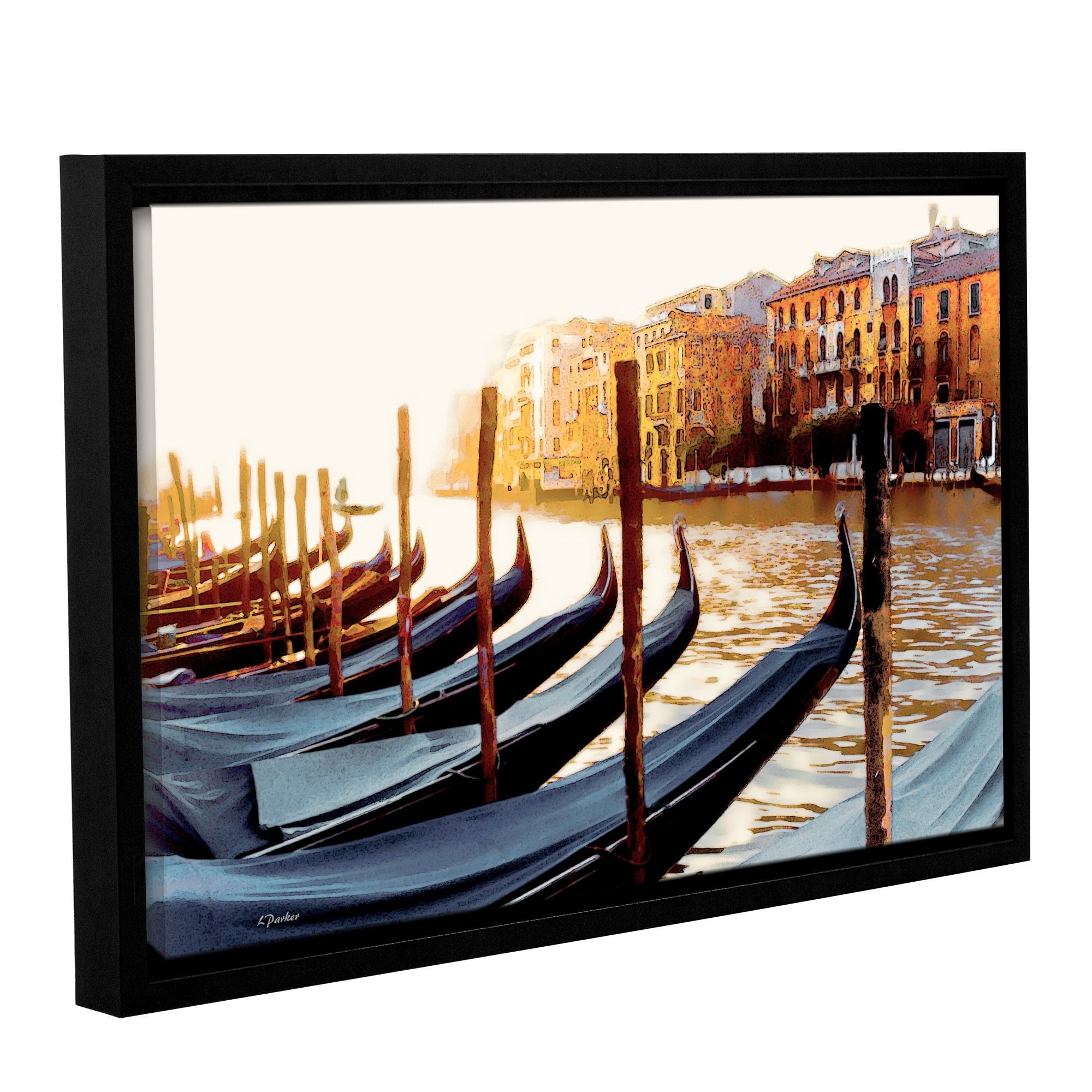 ArtWall Linda Parker "Gondolas Of Venice" Gallery-wrapped Floater-framed Canvas
