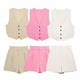 thumbnail image 2 of HH TRAF Conjunto de 2 piezas de moda para mujer, camiseta sin mangas con escote en V y un solo pecho + minipantalones cortos elegantes con cintura alta y bolsillo trasero con cremallera, 2 of 4