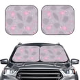 thumbnail image 6 of Lsque Pink Flamingo 2 PCS Windshield Sun Shade | CarFoldable Window Covers | Car Accessories Reflect UV for Universal Cars SUV Truck | Large, 6 of 7