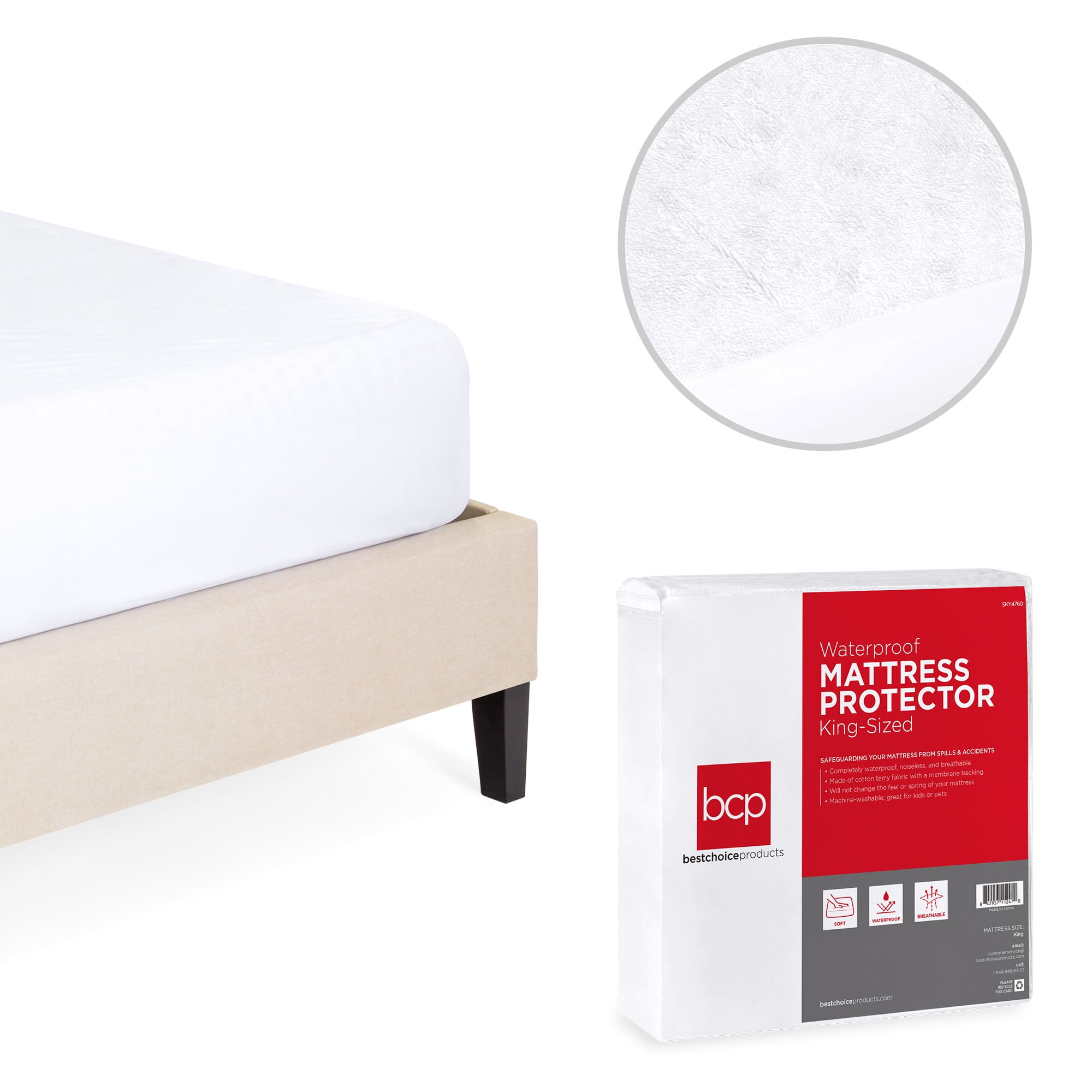 Best Choice Products Waterproof Machine Washable Fitted Cotton Mattress