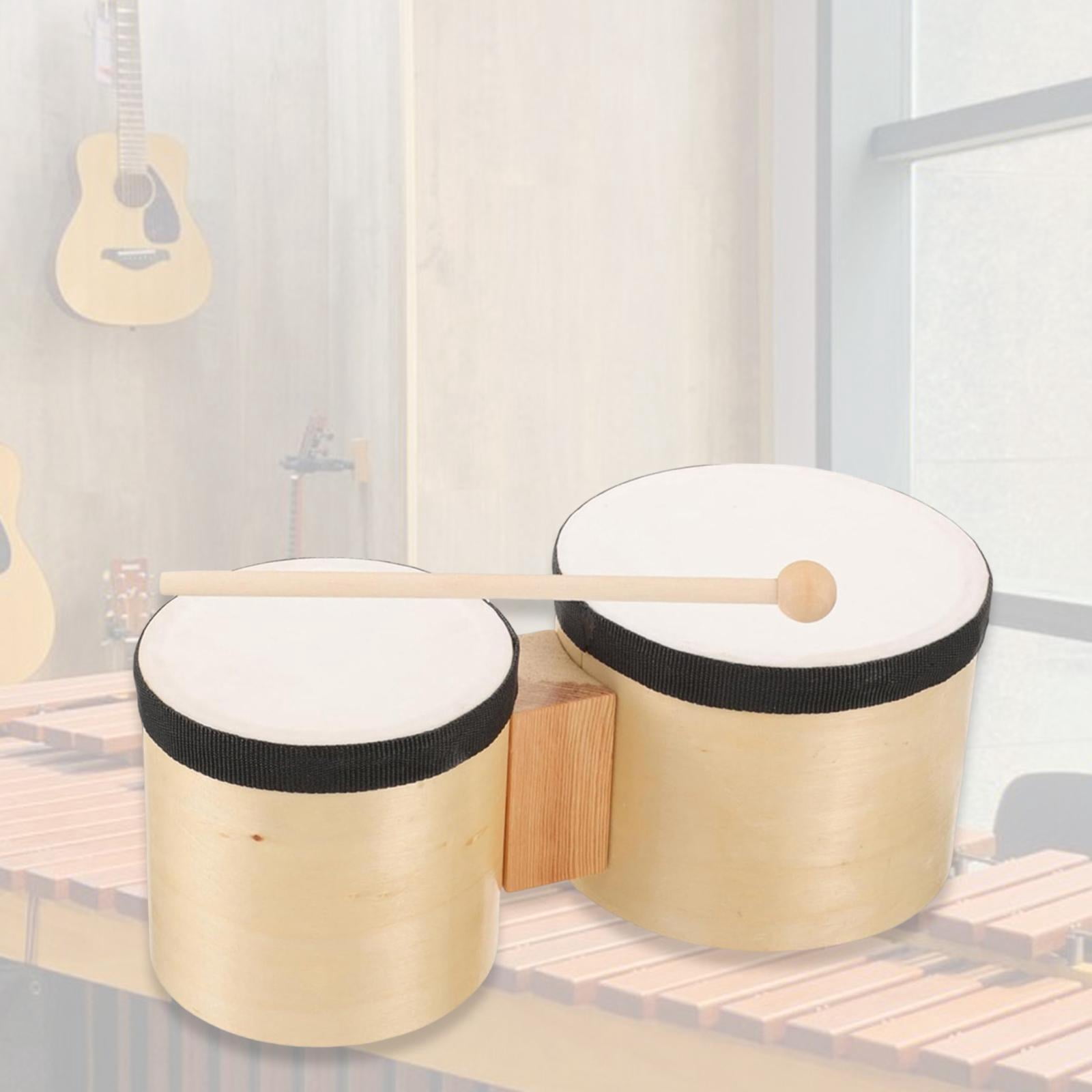 LeeQinersw Mini Bongo Drum Wood 6'' and 5' Tambourines for Parties Early Education 1-3