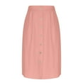 thumbnail image 3 of Kaemgyyd Women's Flowy Midi Skirt Summer Cute Solid Color Pleated High Waisted Casual Button Front Skirts with Pockets, 3 of 6