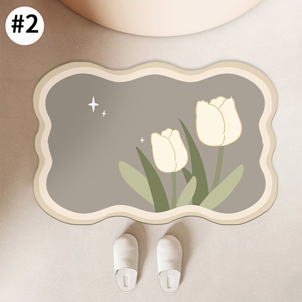 INS alfombrilla de baño absorbente, Felpudo de entrada antideslizante para cocina, inodoro, almohadilla para pies, Alfombra de ducha, accesorios de baño Fivean unisex
