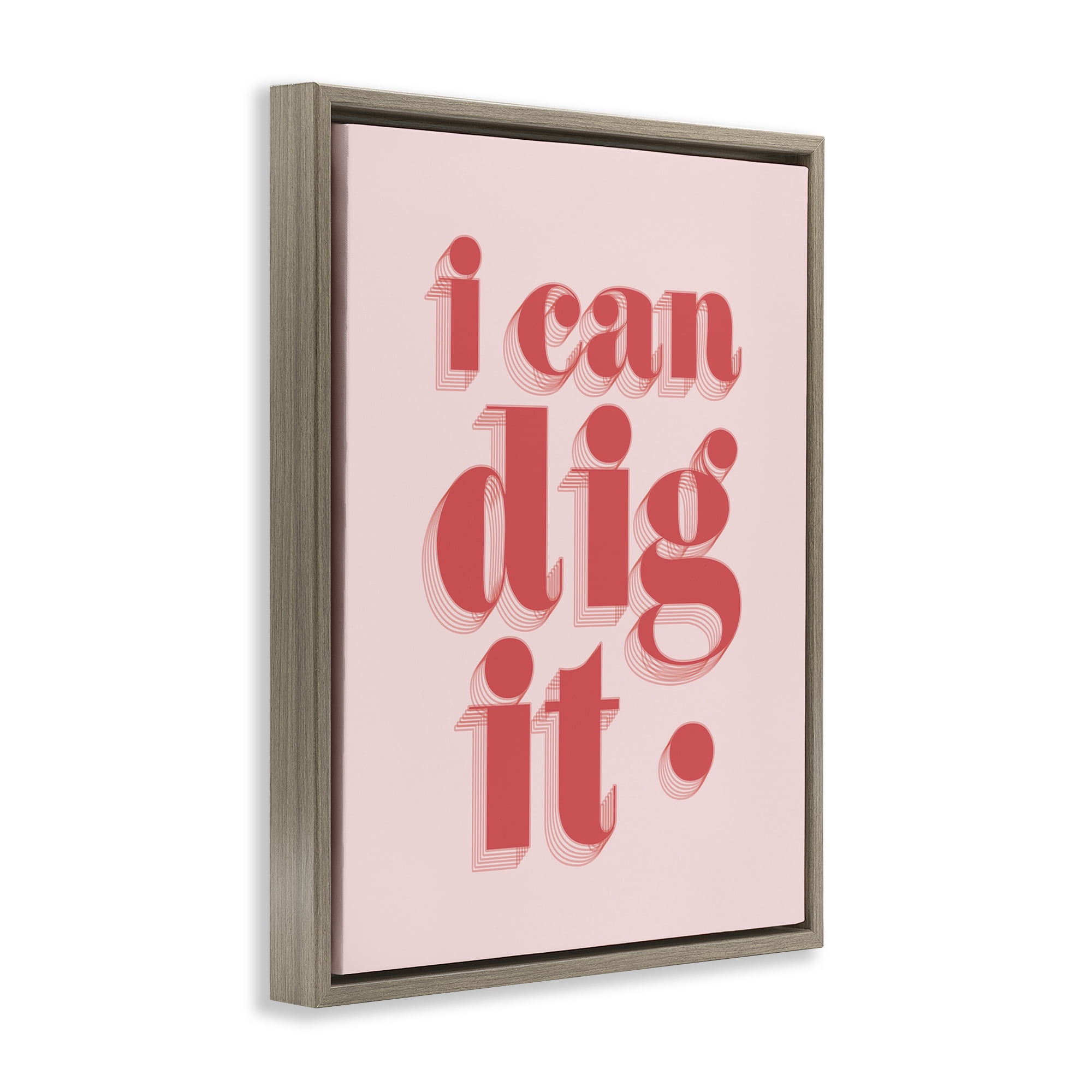 Stupell Industries I Can Dig It Phrase Typography Painting Brown Floater Framed Art Print Wall Art, 17 x 21