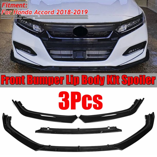For Honda Accord 18 19 Glossy Black Jdm Style Front Bumper Lip Spoiler Trim 3pcs Direct Fit Walmart Com Walmart Com