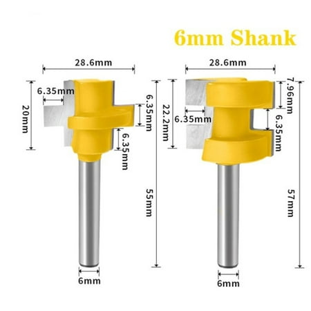 

BCLONG Milling Cutter Router Bits Wood T-Slot Square Tooth Tenon wood Carving Cutter