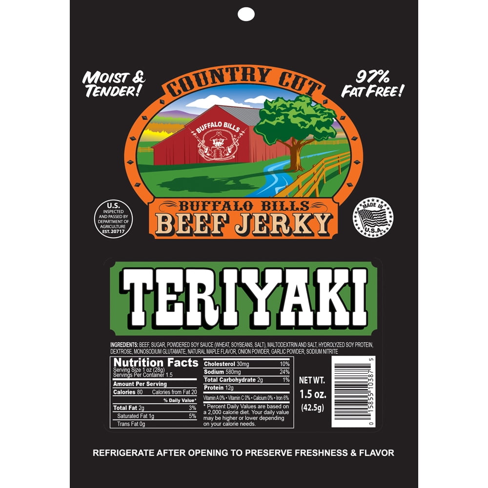 Buffalo Bills 1.5oz Teriyaki Country Cut Beef Jerky – Ten 1.5oz Packs