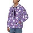 thumbnail image 3 of Wukai Owl And Flowers Print Men's Zip-Up Hoodie,Fleece Full-Zip Hoodie for Men, Hooded Sweatshirt-3X-Large, 3 of 5
