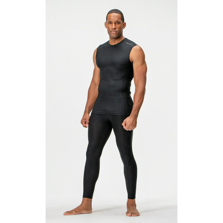 DEVOPS 3 Pack Men's Athletic Compression Shirts Sleeveless (Small,  Black/Black/Black) 