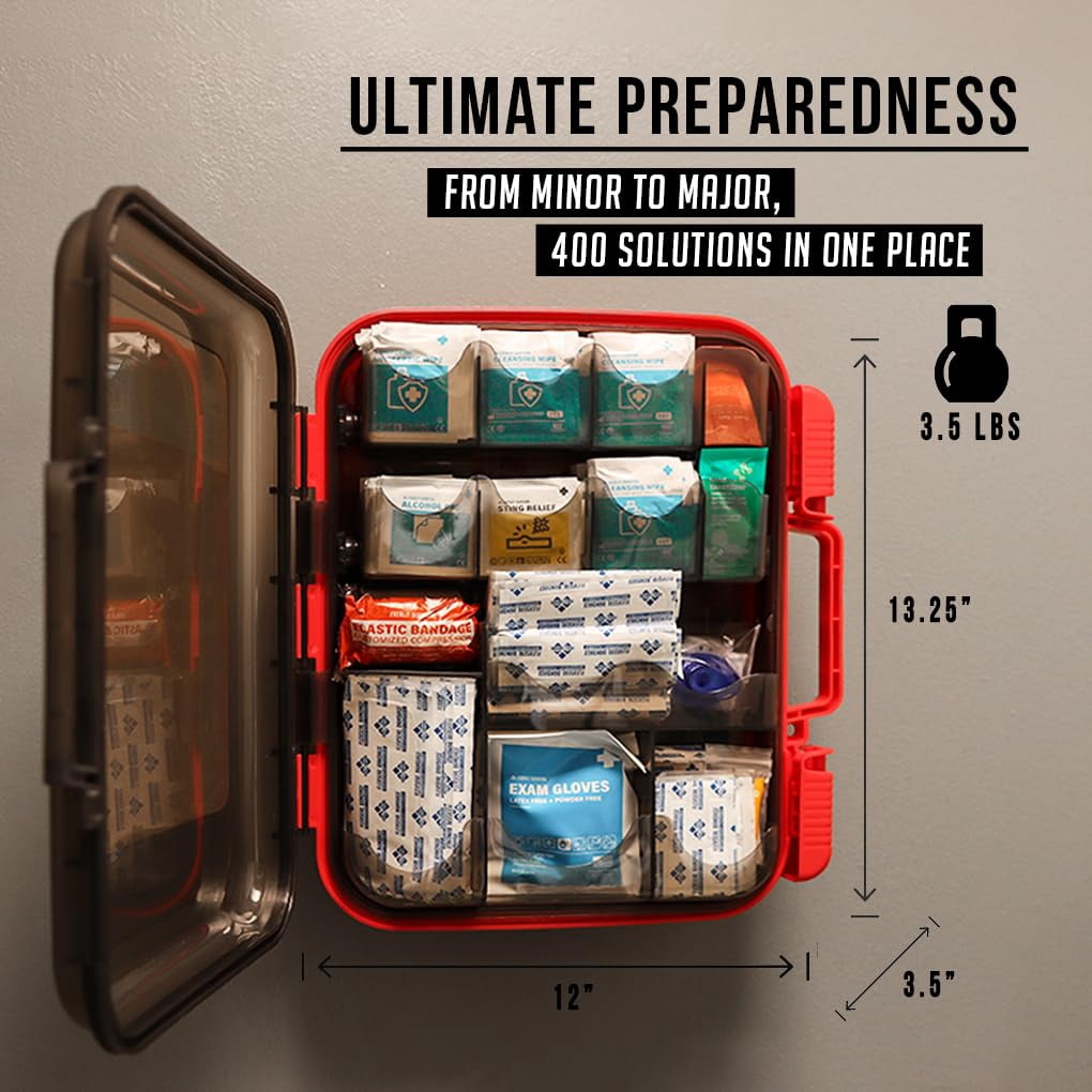 400 Osha/ansi Compliant First Aid Kit Type Iii Class A Professional Med Supplies For Contractors  Warehouse Office School Home Disaster Car Business Restaurant