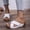 White, variant on Gspmoly Women’s Slides, Women's Fashion Casual Spring New Solid Color Strap Thick Bottom Wedge Heels Shower Slides White 38